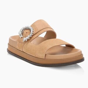 Jimmy Choo Marga crystal embellished suede slide size 37